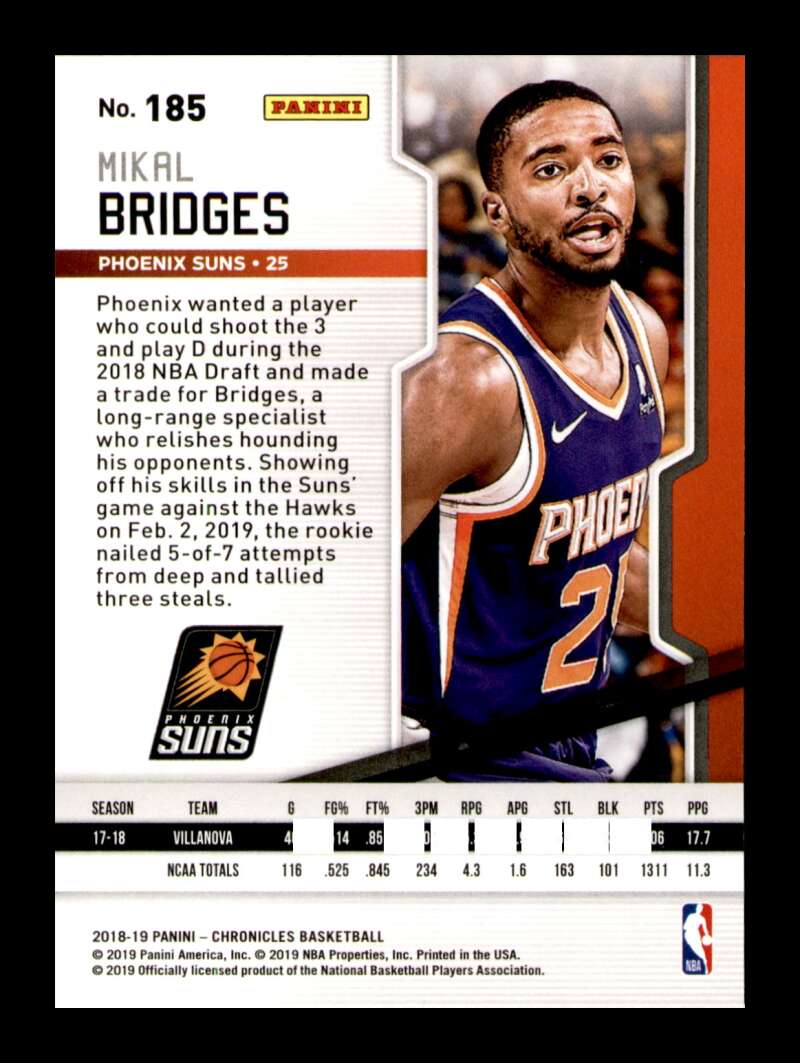 Load image into Gallery viewer, 2018-19 Panini Chronicles Playpff Mikal Bridges #185 Rookie RC Image 2
