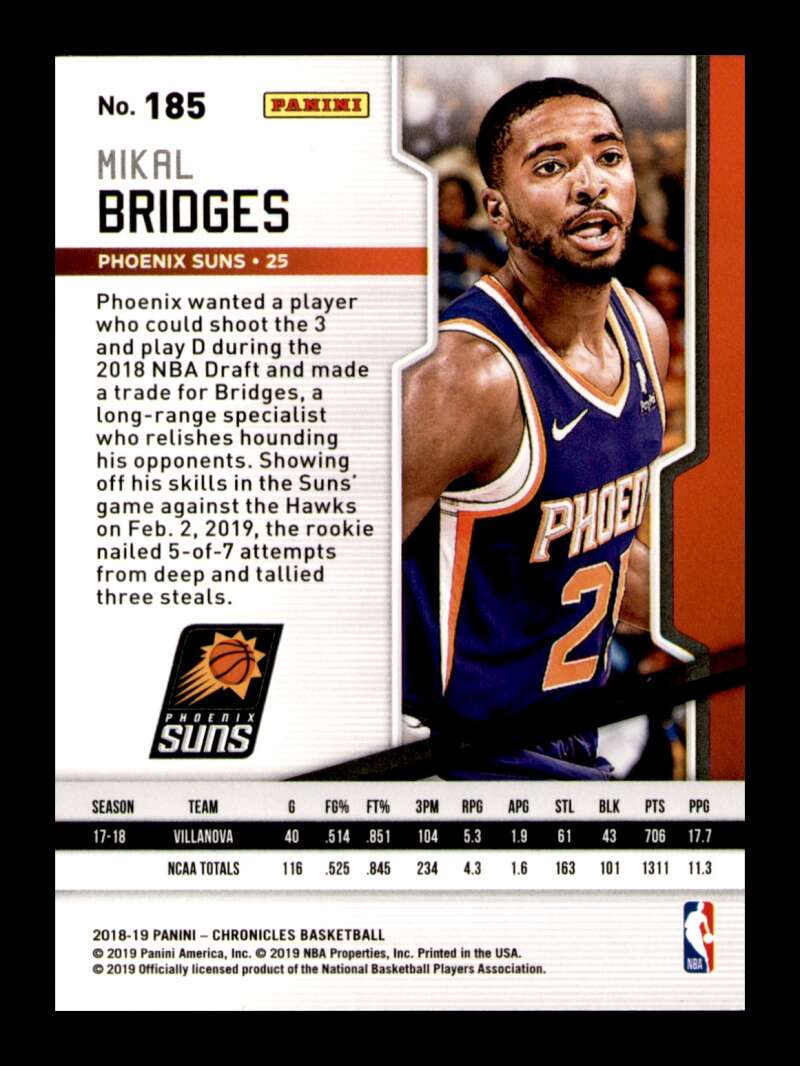 Load image into Gallery viewer, 2018-19 Panini Chronicles Playpff Mikal Bridges #185 Rookie RC Image 2
