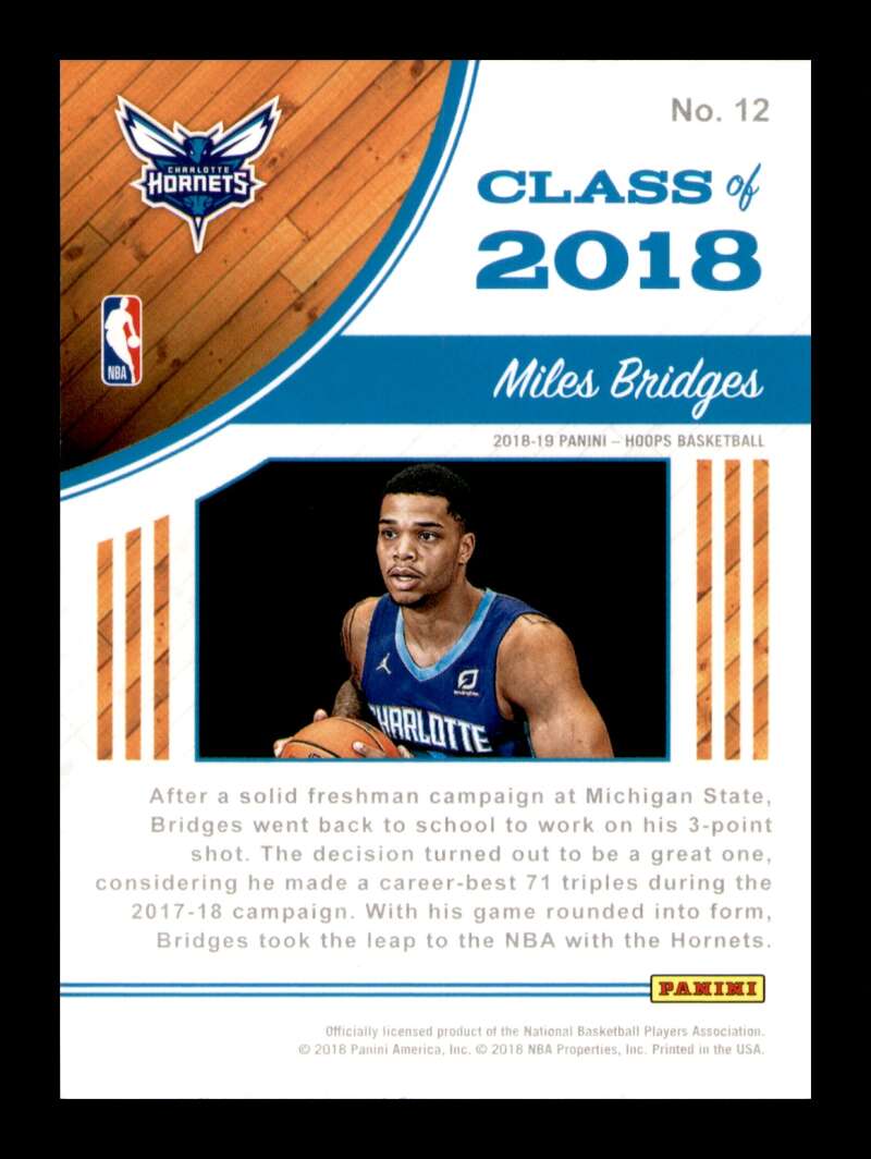 Load image into Gallery viewer, 2018-19 Hoops Class of 2018-19 Miles Bridges #12 Rookie RC Image 2
