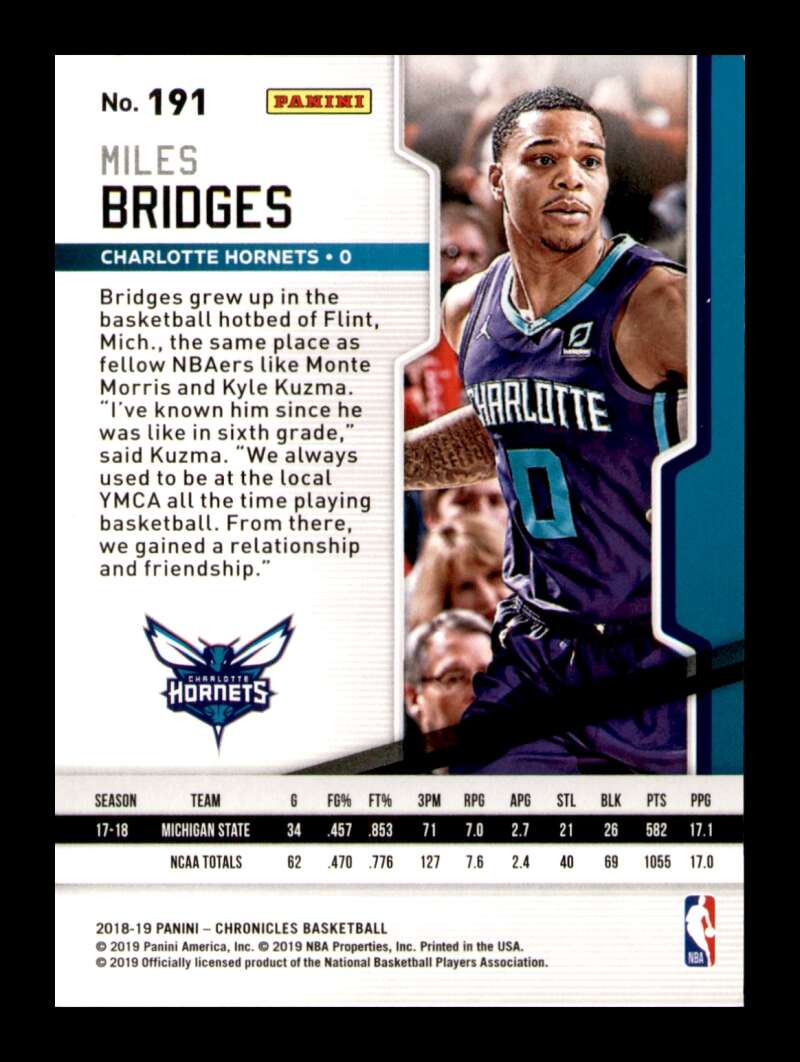 Load image into Gallery viewer, 2018-19 Panini Chronicles Miles Bridges #191 Rookie RC Image 2
