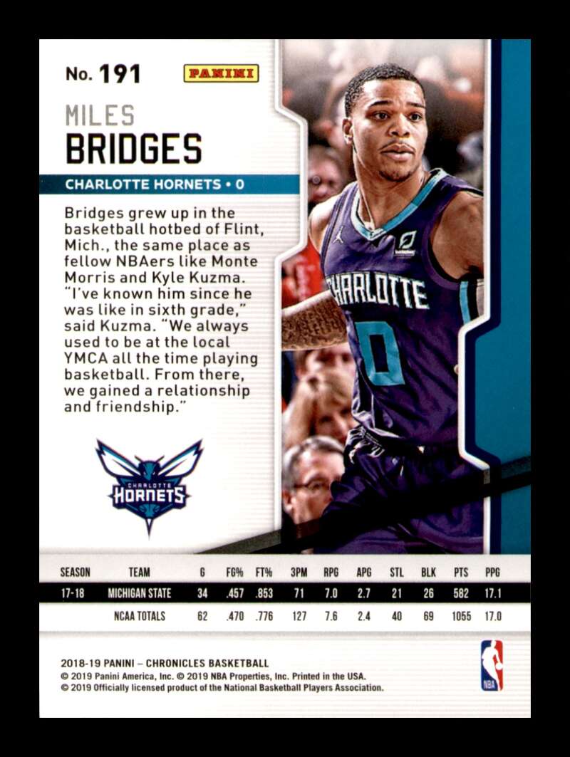 Load image into Gallery viewer, 2018-19 Panini Chronicles Miles Bridges #191 Rookie RC Image 2
