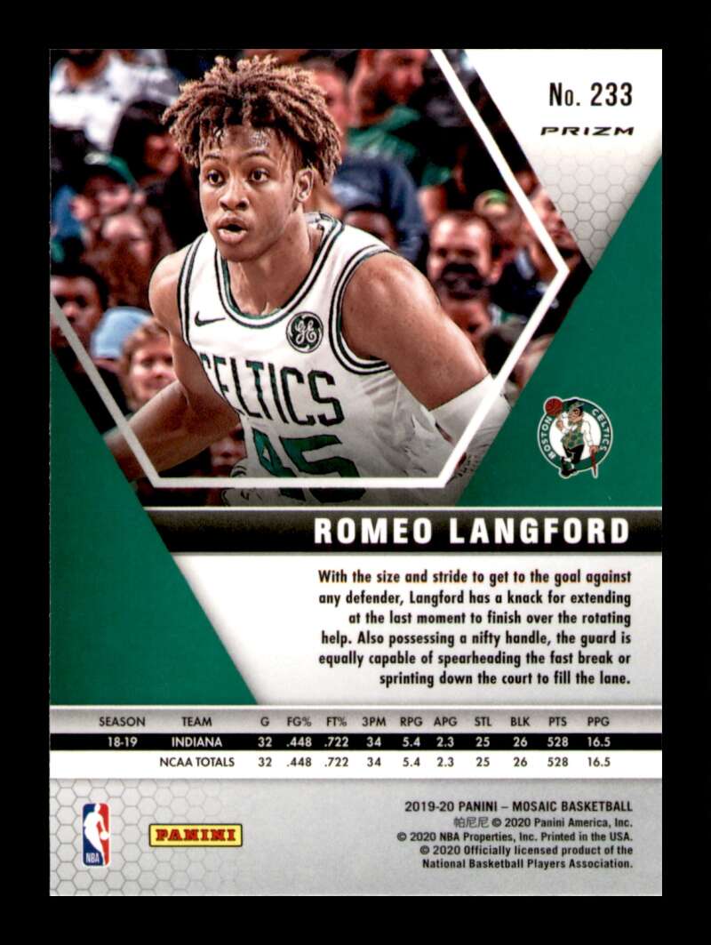 Load image into Gallery viewer, 2019-20 Panini Mosaic Pink Camo Prizm Romeo Langford #233 Rookie RC Image 2
