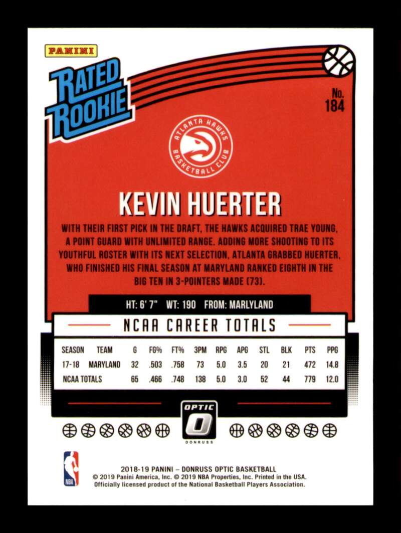 Load image into Gallery viewer, 2018-19 Donruss Optic Kevin Huerter #184 Rookie RC Image 2
