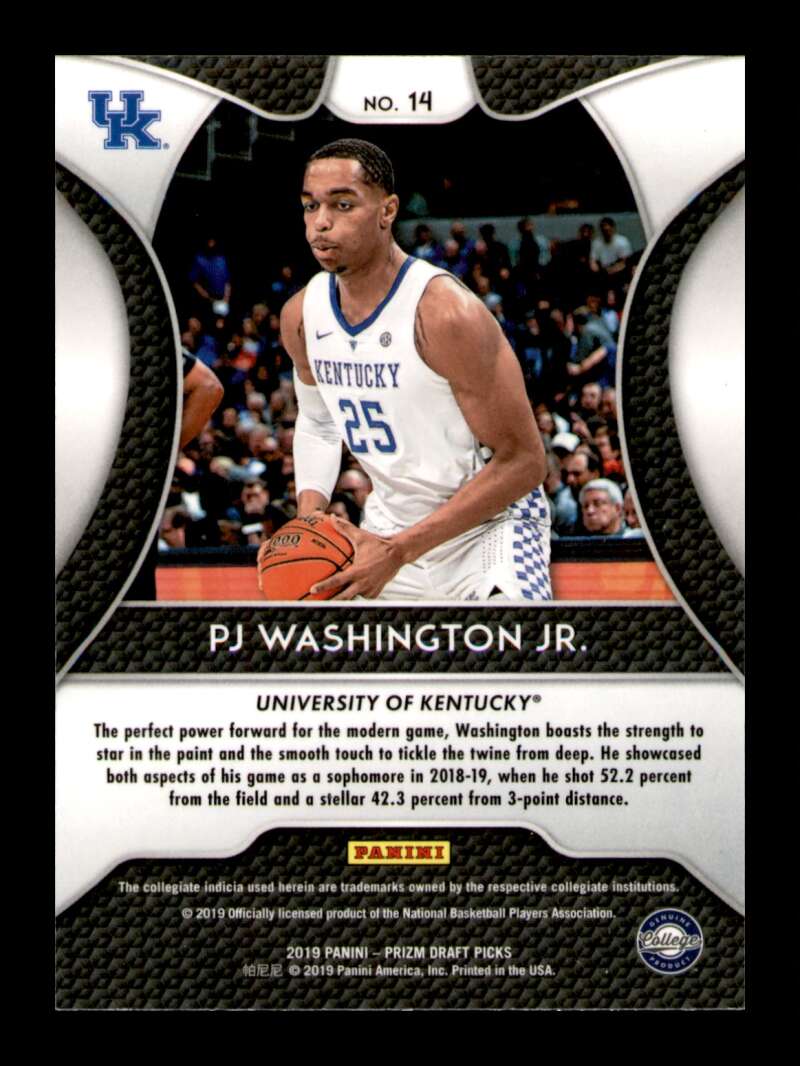 Load image into Gallery viewer, 2019-20 Panini Prizm Draft PJ Washington Jr. #14 Rookie RC Image 2
