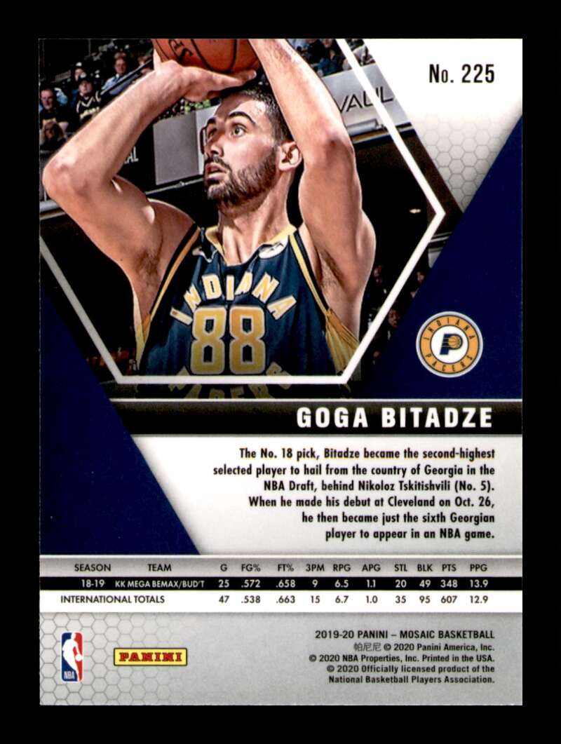 Load image into Gallery viewer, 2019-20 Panini Mosaic Goga Bitadze #225 Rookie RC Image 2
