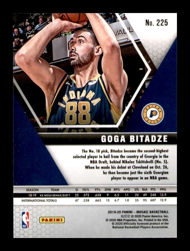 Load image into Gallery viewer, 2019-20 Panini Mosaic Goga Bitadze #225 Rookie RC Image 2
