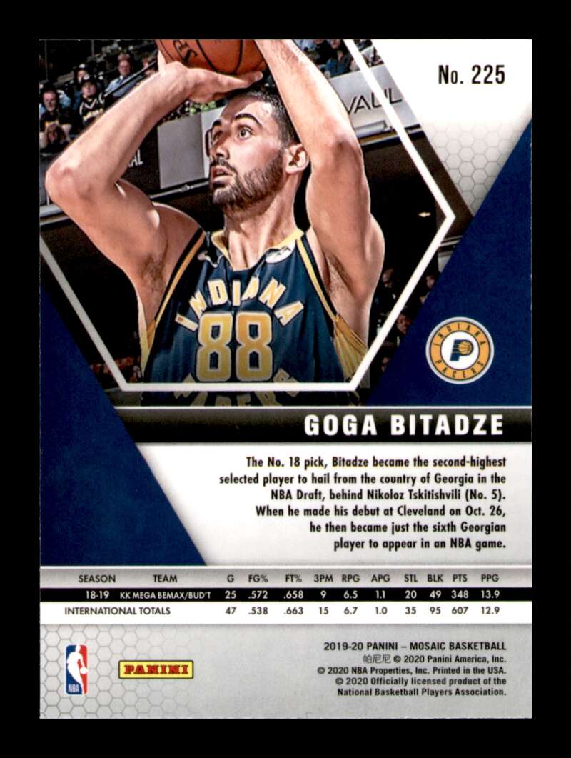 Load image into Gallery viewer, 2019-20 Panini Mosaic Goga Bitadze #225 Rookie RC Image 2
