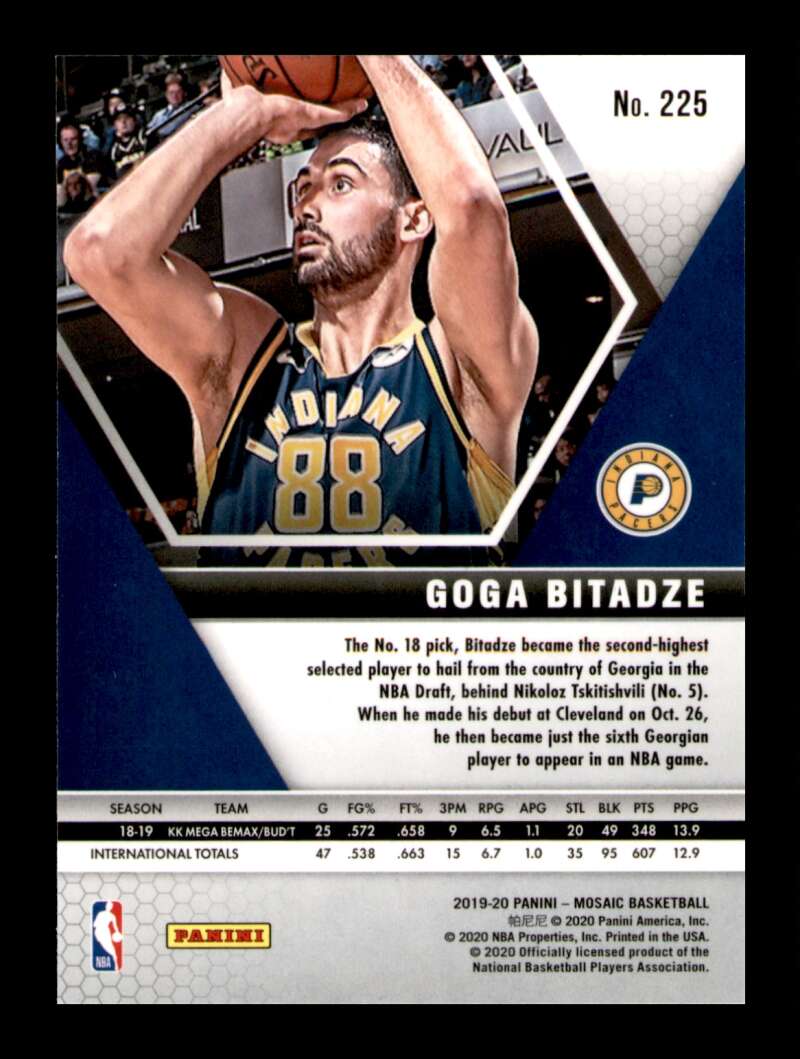 Load image into Gallery viewer, 2019-20 Panini Mosaic Goga Bitadze #225 Rookie RC Image 2
