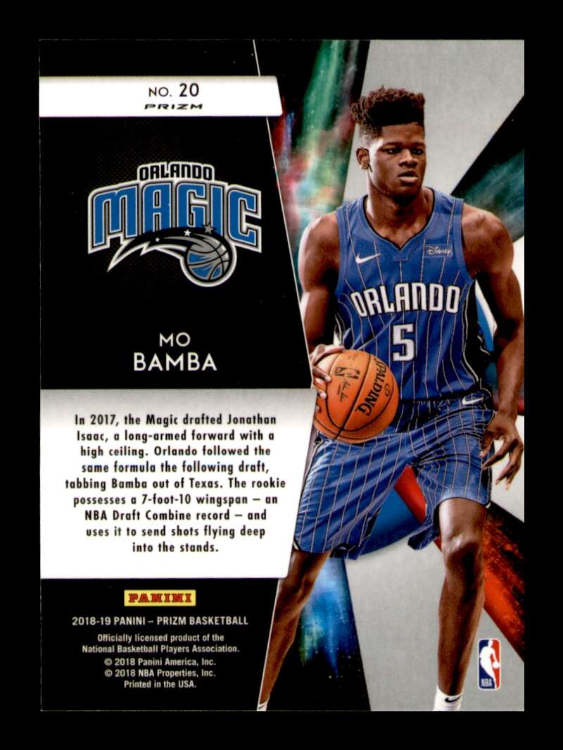 Load image into Gallery viewer, 2018-19 Panini Prizm Freshman Phenoms Silver Prizm Mo Bamba #20 Rookie RC Image 2
