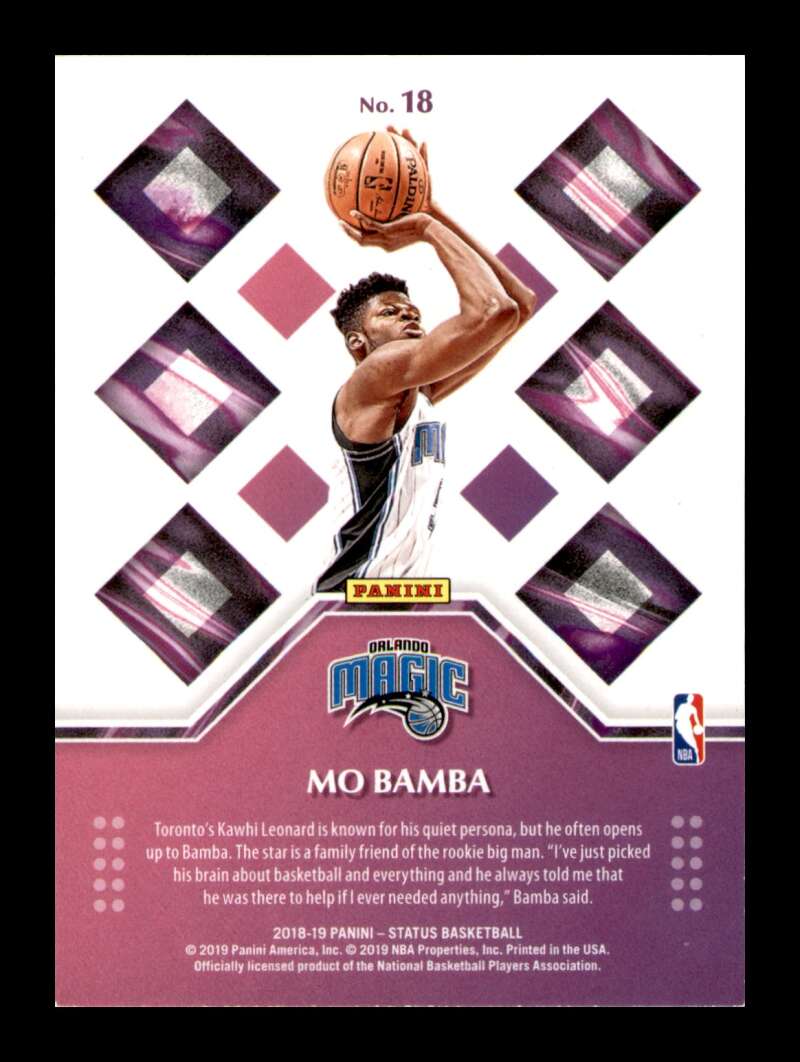 Load image into Gallery viewer, 2018-19 Panini Status Rookie Credentials Mo Bamba #18 Rookie RC Image 2
