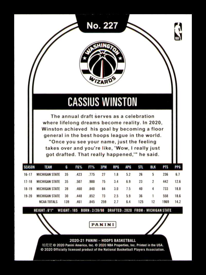 Load image into Gallery viewer, 2020-21 Panini Hoops Purple Explosion Cassius Winston #227 Rookie RC SP Image 2
