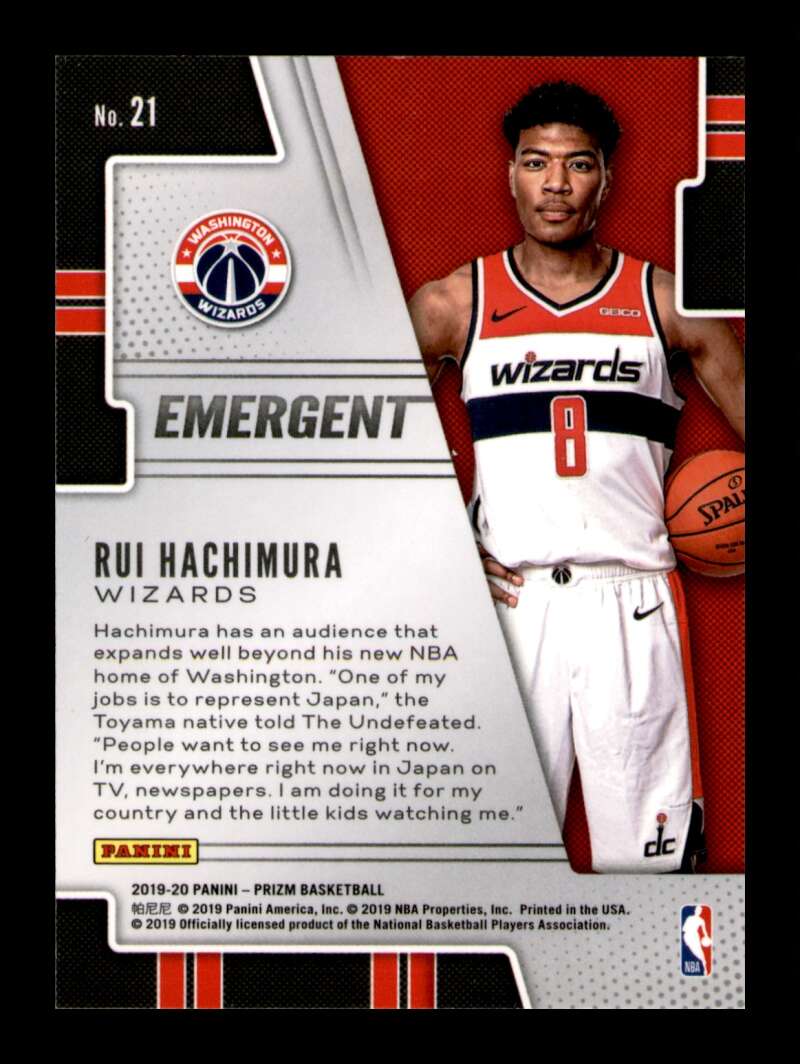 Load image into Gallery viewer, 2019-20 Panini Prizm Emergent Rui Hachimura #21 Rookie RC Image 2
