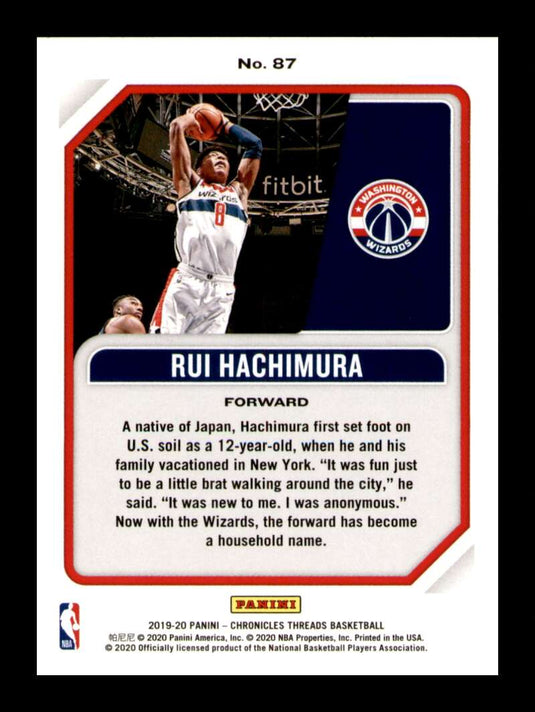 2019-20 Panini Chronicles Threads Rui Hachimura