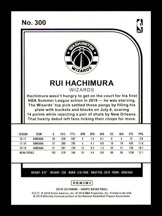 2019-20 Panini Hoops Rui Hachimura