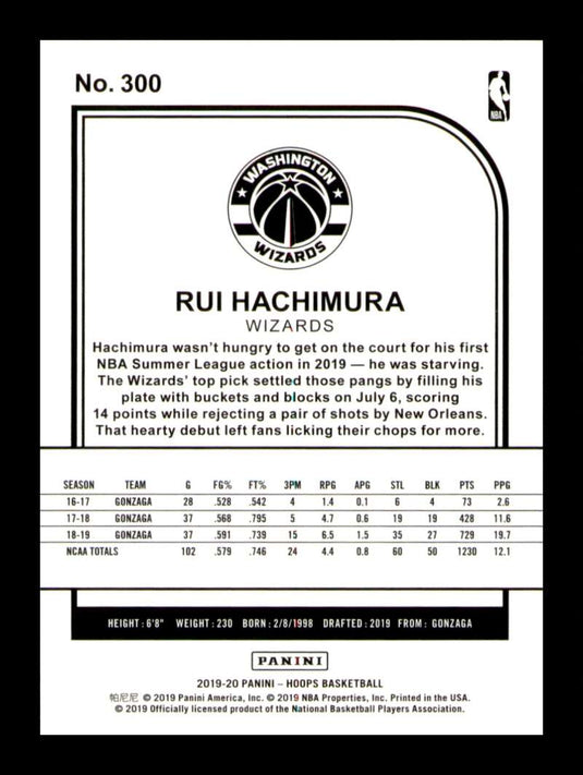 2019-20 Panini Hoops Rui Hachimura