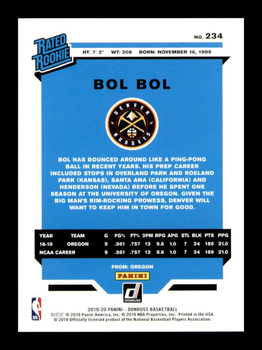 2019-20 Donruss Bol Bol 