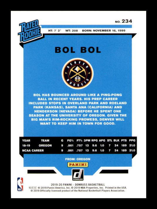 2019-20 Donruss Bol Bol