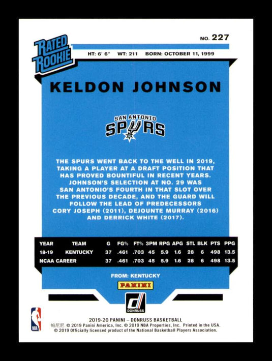 2019-20 Donruss Keldon Johnson