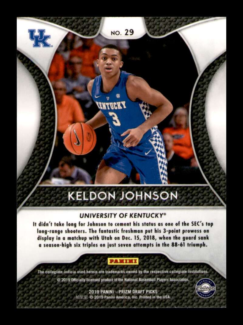 Load image into Gallery viewer, 2019-20 Panini Prizm Draft Keldon Johnson #29 Rookie RC Image 2
