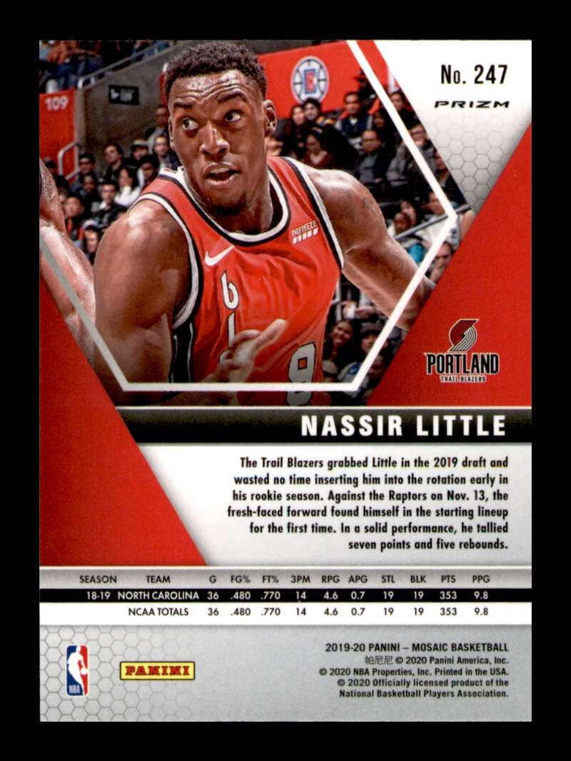 Load image into Gallery viewer, 2019-20 Panini Mosaic Silver Prizm Nassir Little #247 Rookie RC Image 2
