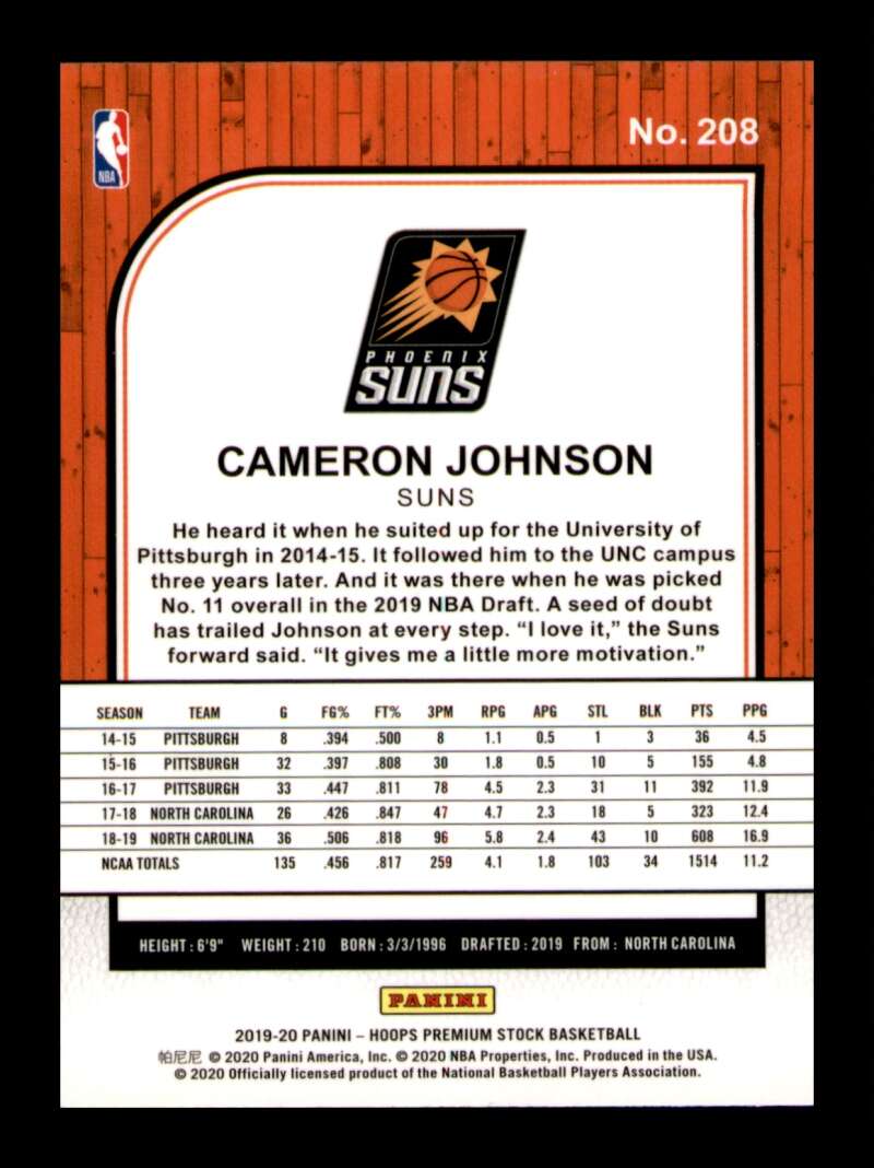 Load image into Gallery viewer, 2019-20 Hoops Premium Stock Cameron Johnson #208 Rookie RC Image 2
