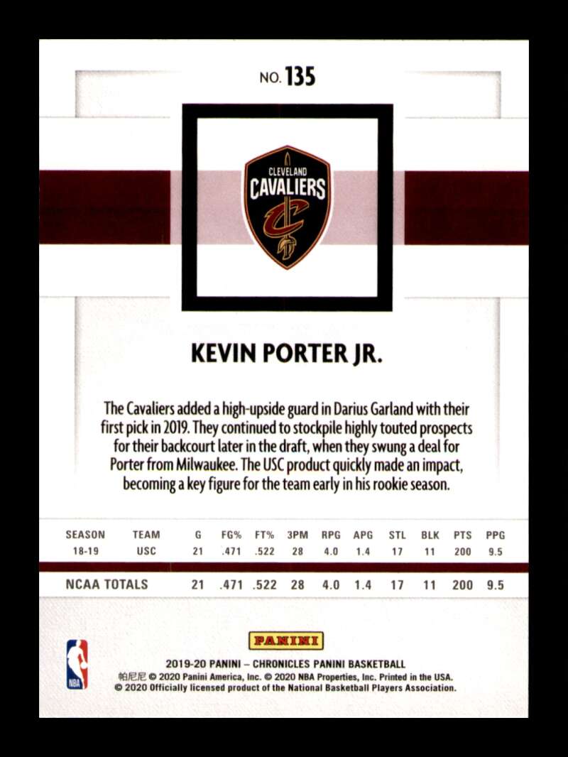 Load image into Gallery viewer, 2019-20 Panini Chronicles Kevin Porter Jr. #135 Rookie RC Image 2
