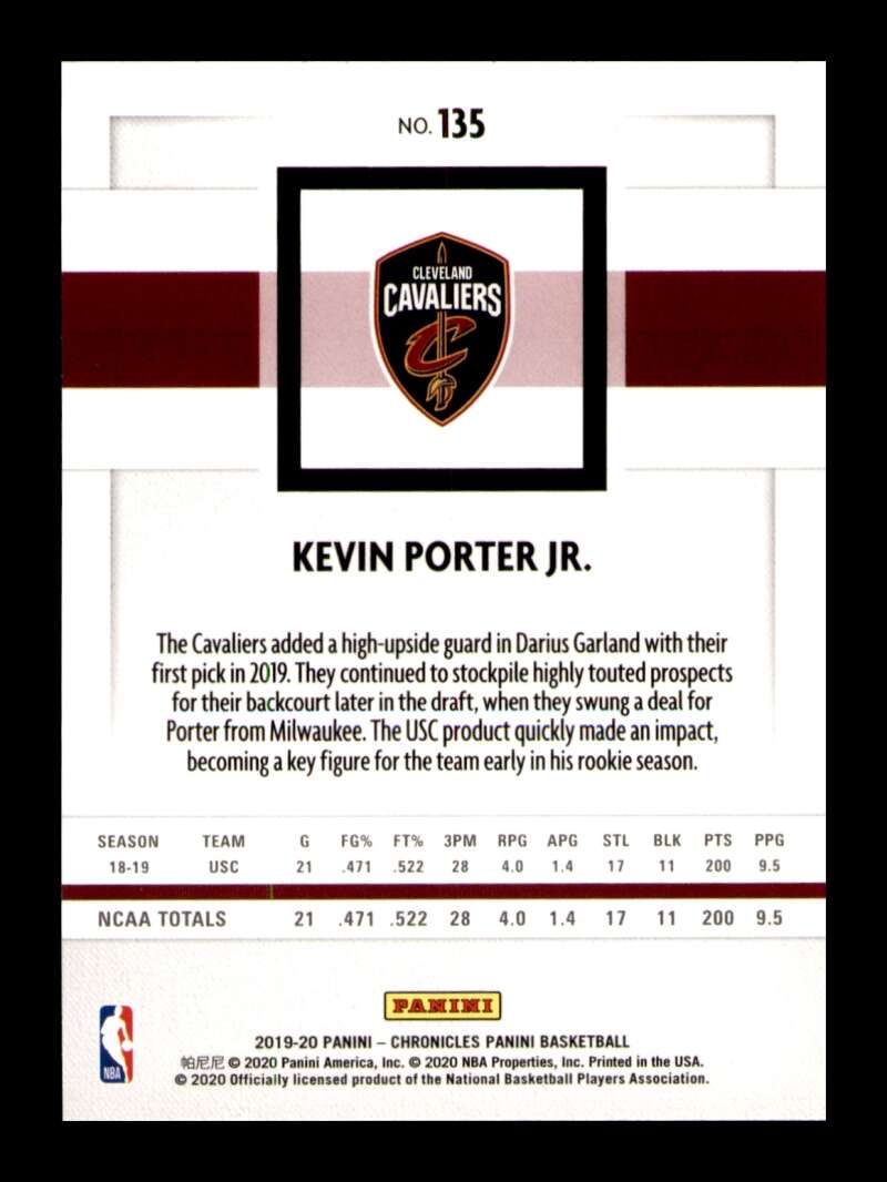 Load image into Gallery viewer, 2019-20 Panini Chronicles Kevin Porter Jr. #135 Rookie RC Image 2
