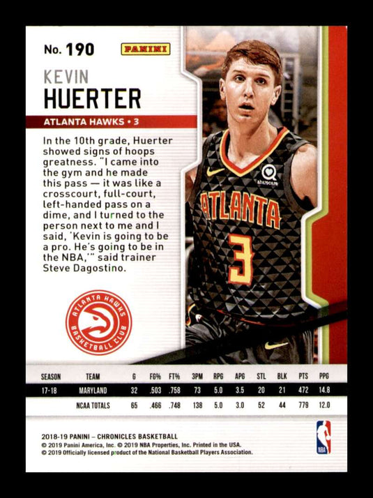 2018-19 Panini Chronicles Kevin Huerter