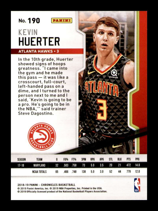 2018-19 Panini Chronicles Kevin Huerter 