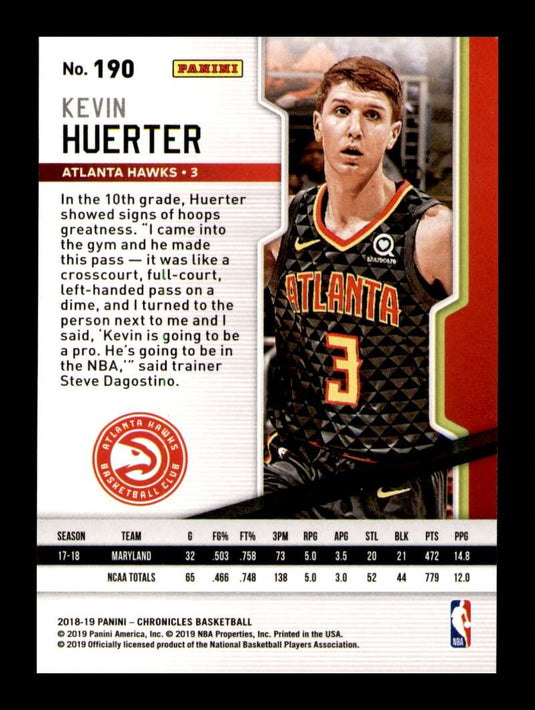 2018-19 Panini Chronicles Kevin Huerter 