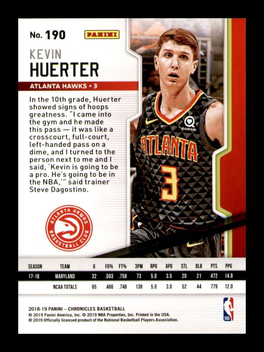 2018-19 Panini Chronicles Kevin Huerter