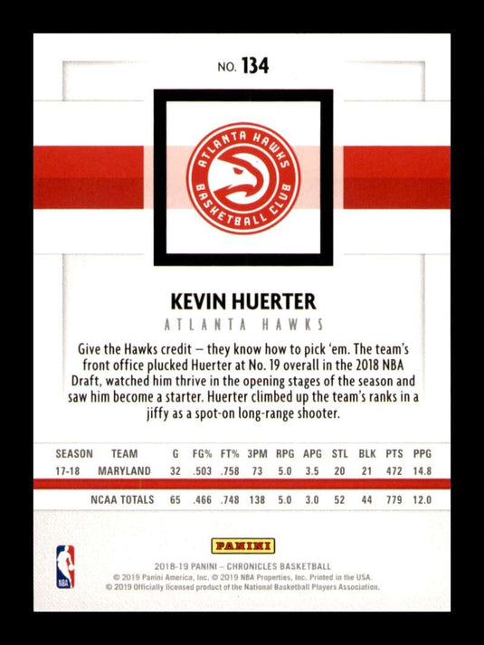 2018-19 Panini Chronicles Kevin Huerter