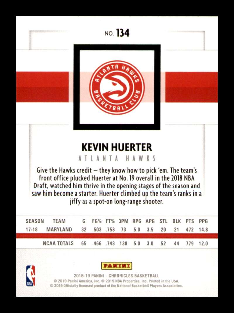 Load image into Gallery viewer, 2018-19 Panini Chronicles Kevin Huerter #134 Rookie RC Image 2
