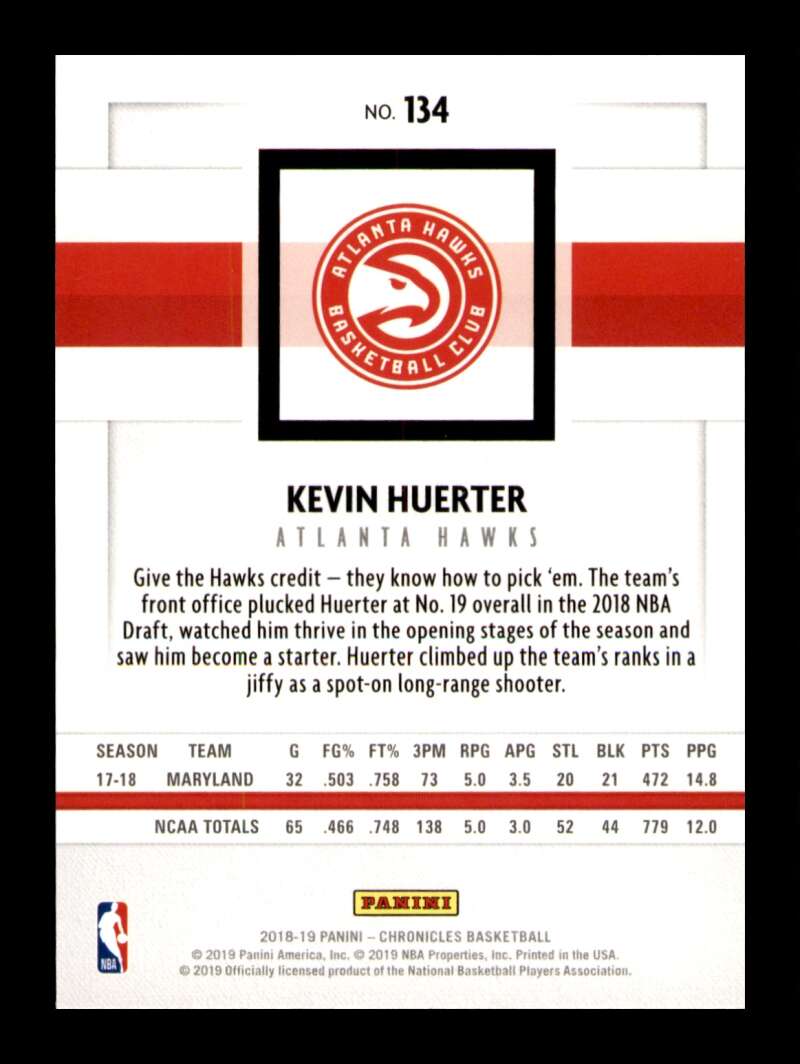 Load image into Gallery viewer, 2018-19 Panini Chronicles Kevin Huerter #134 Rookie RC Image 2
