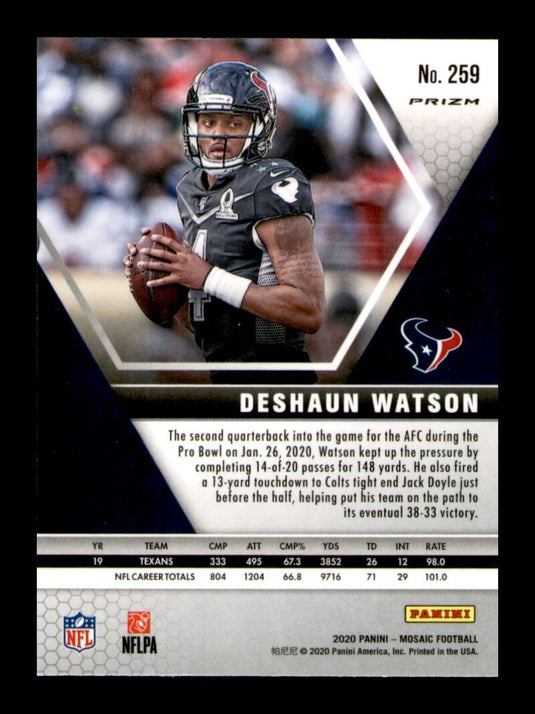 2020 Panini Mosaic Pink Camo Prizm Deshaun Watson