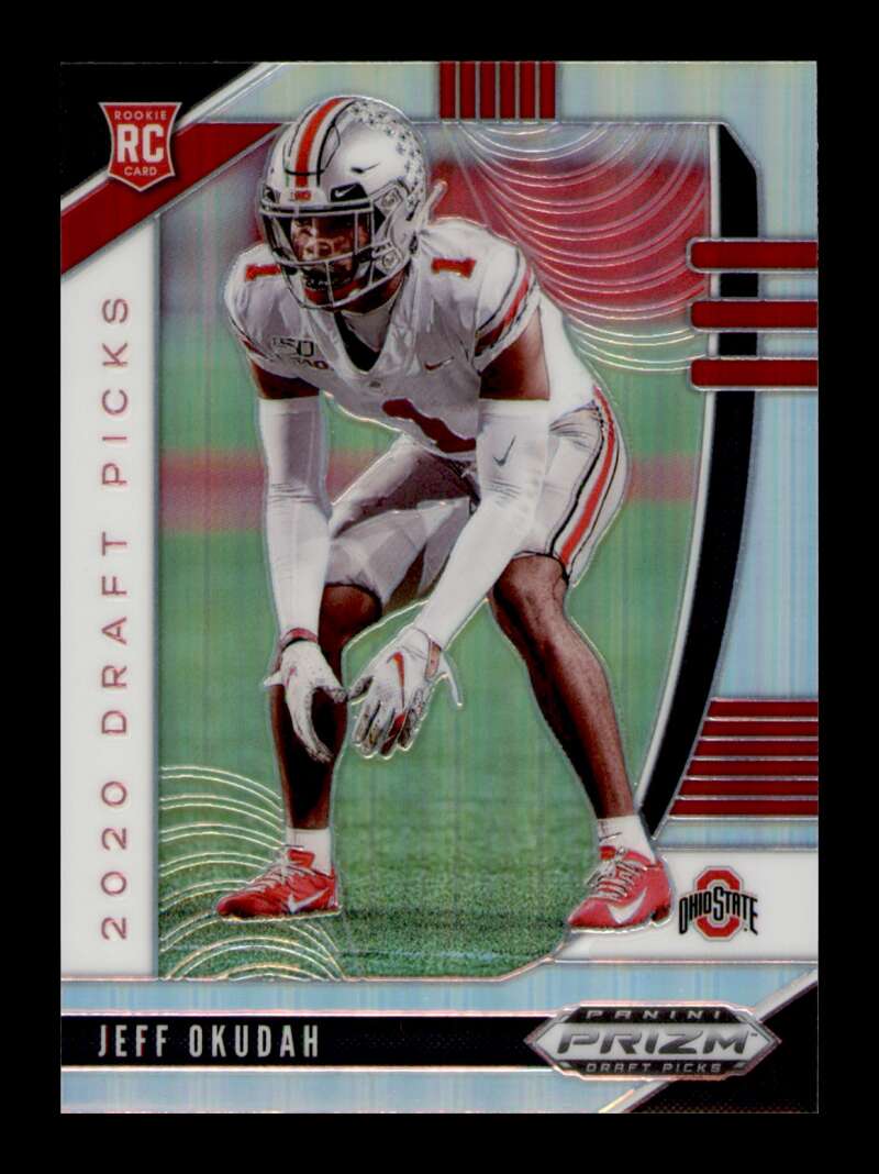 Load image into Gallery viewer, 2020 Panini Prizm Draft Silver Prizm Jeff Okudah #152 Rookie RC SP Image 1
