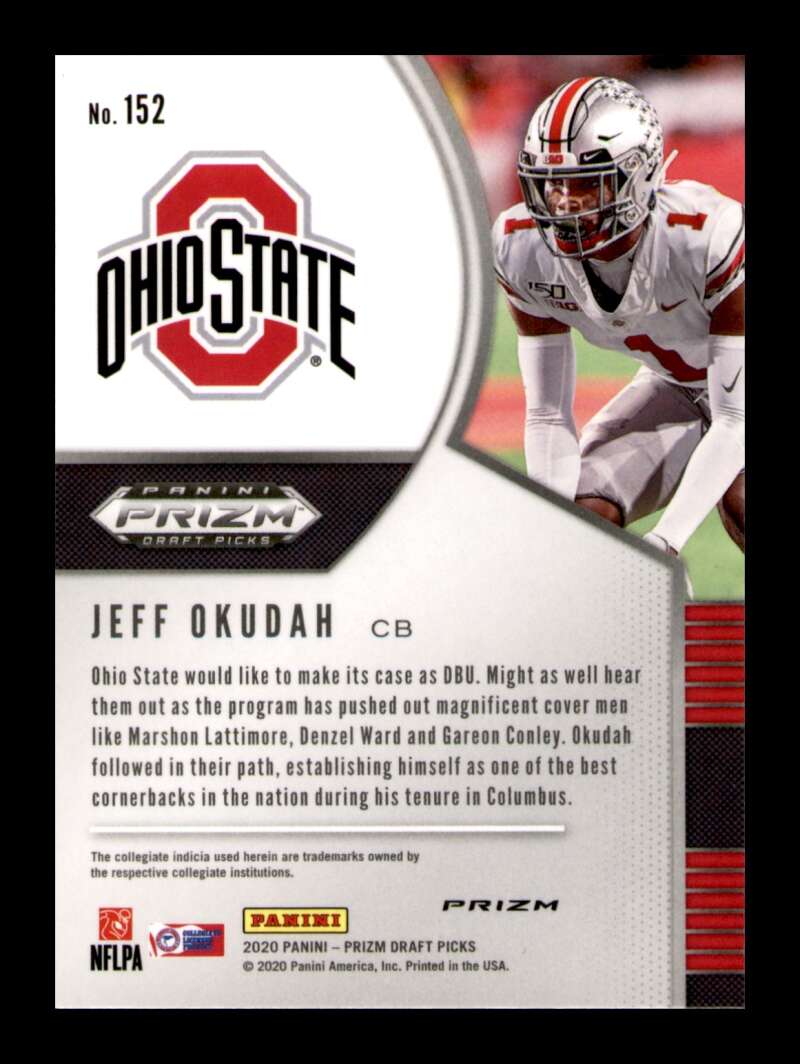 Load image into Gallery viewer, 2020 Panini Prizm Draft Silver Prizm Jeff Okudah #152 Rookie RC SP Image 2
