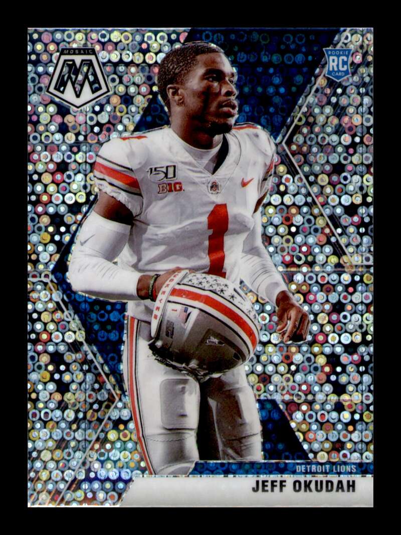 Load image into Gallery viewer, 2020 Panini Mosaic Variation No Huddle Disco Prizm Jeff Okudah #243 Rookie RC SP Image 1
