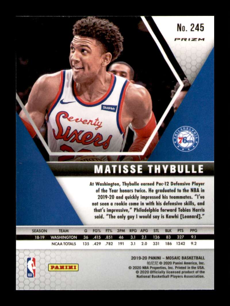 Load image into Gallery viewer, 2019-20 Panini Mosaic Reactive Blue Prizm Matisse Thybulle #245 Rookie RC Image 2
