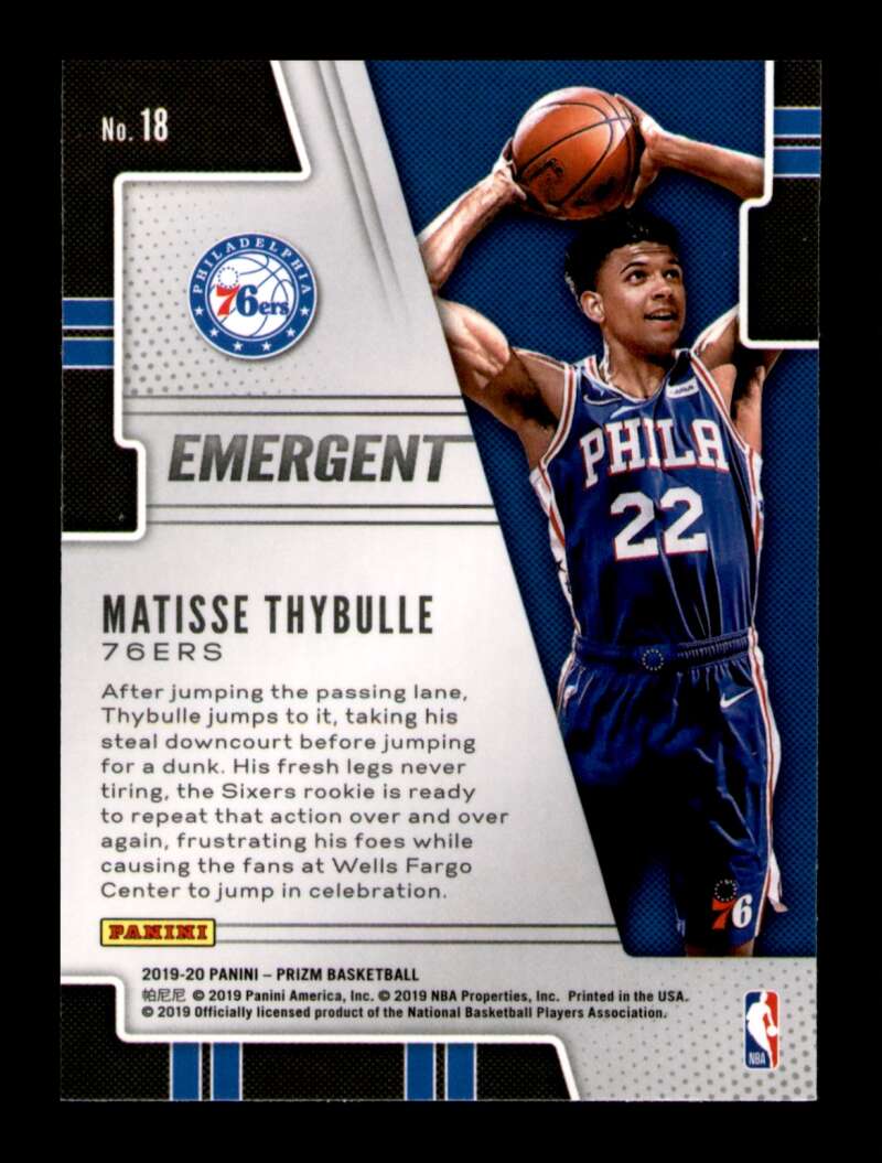 Load image into Gallery viewer, 2019-20 Panini Prizm Emergent Matisse Thybulle #18 Rookie RC Image 2
