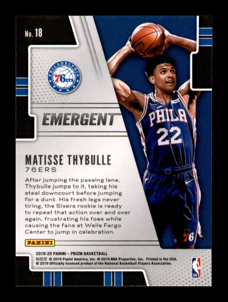 Load image into Gallery viewer, 2019-20 Panini Prizm Emergent Matisse Thybulle #18 Rookie RC Image 2
