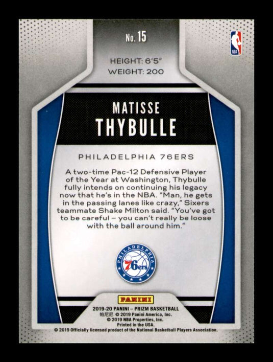 2019-20 Panini Prizm Instant Impact Matisse Thybulle