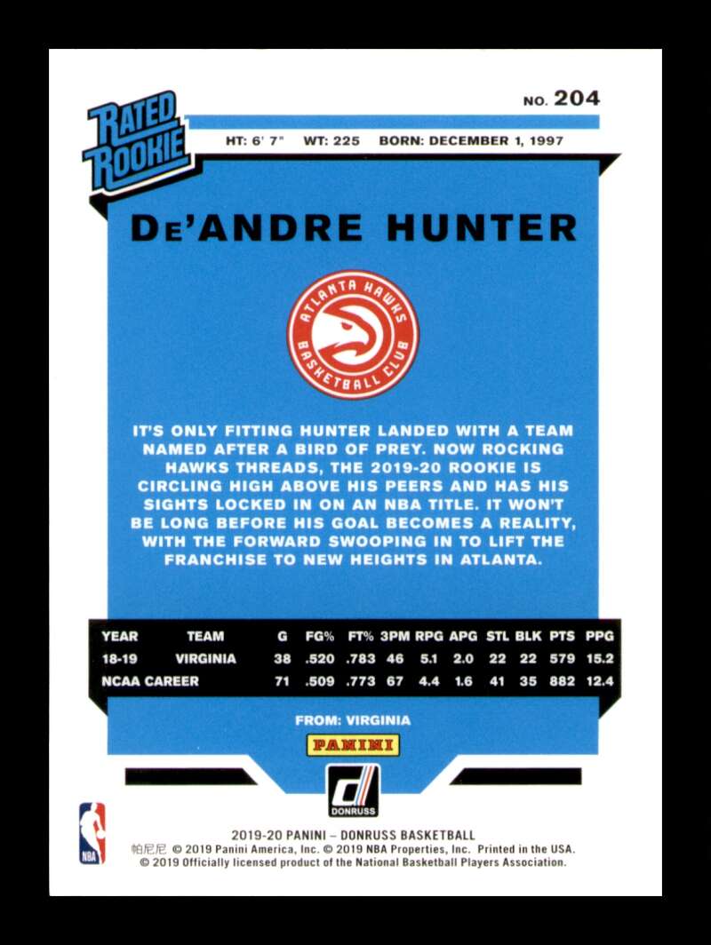 Load image into Gallery viewer, 2019-20 Donruss De&#39;Andre Hunter #204 Rookie RC Image 2
