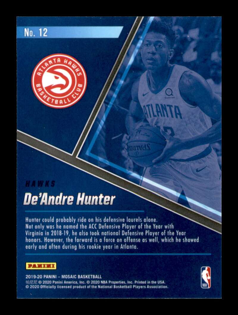 Load image into Gallery viewer, 2019-20 Panini Mosaic Blue Chips De&#39;Andre Hunter #12 Rookie RC Image 2
