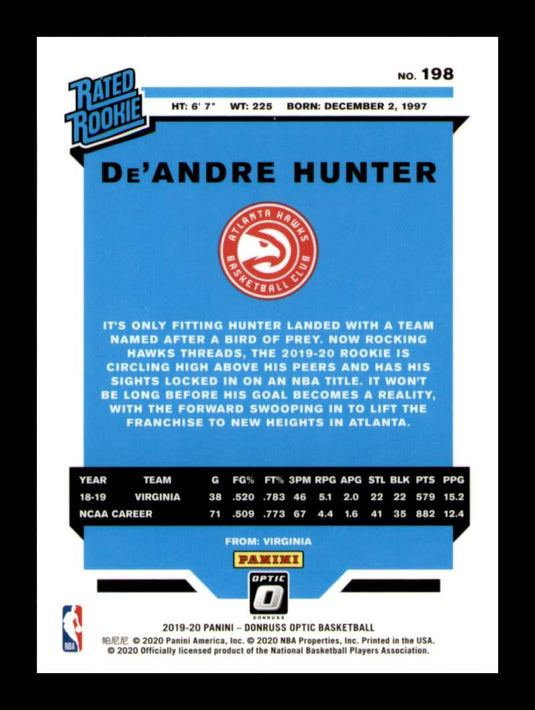 2019-20 Donruss Optic De'Andre Hunter