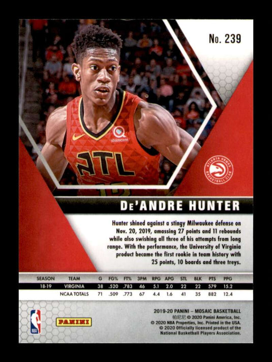 2019-20 Panini Mosaic De'Andre Hunter