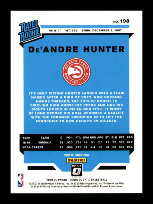 2019-20 Donruss Optic De'Andre Hunter