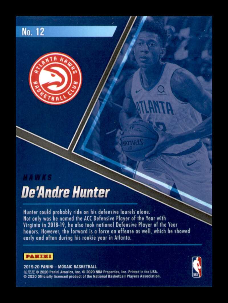 Load image into Gallery viewer, 2019-20 Panini Mosaic Blue Chips De&#39;Andre Hunter #12 Rookie RC Image 2
