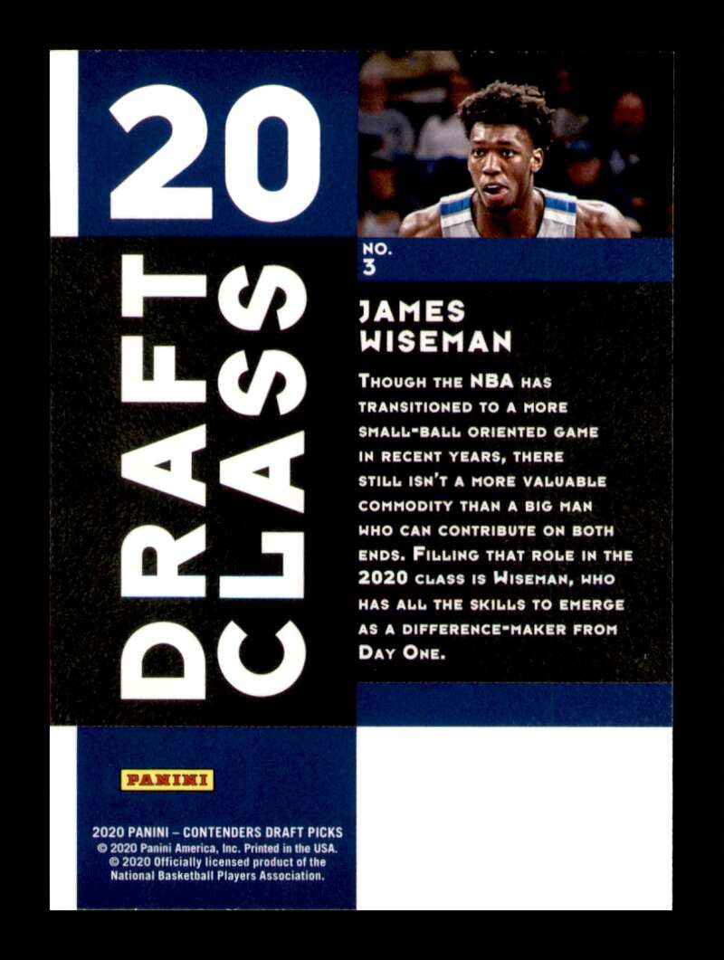 Load image into Gallery viewer, 2020-21 Panini Contenders Draft Class James Wiseman #3 Rookie RC Image 2
