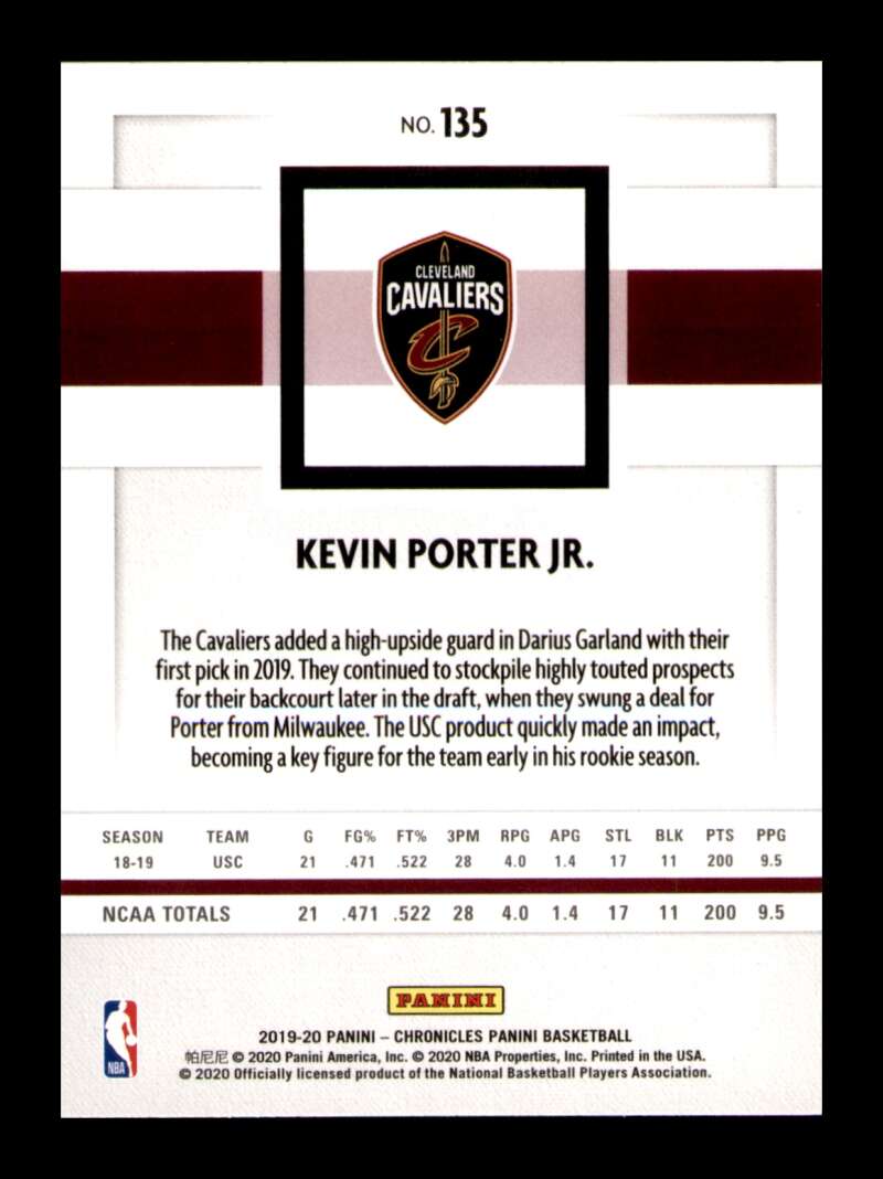 Load image into Gallery viewer, 2019-20 Panini Chronicles Kevin Porter Jr. #135 Rookie RC Image 2
